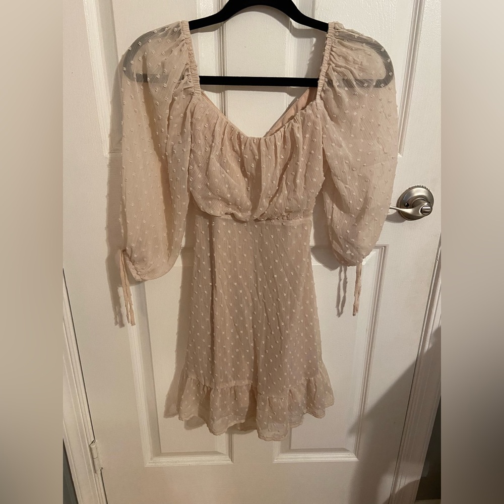 Speechless Blush Textured Dress polka dot